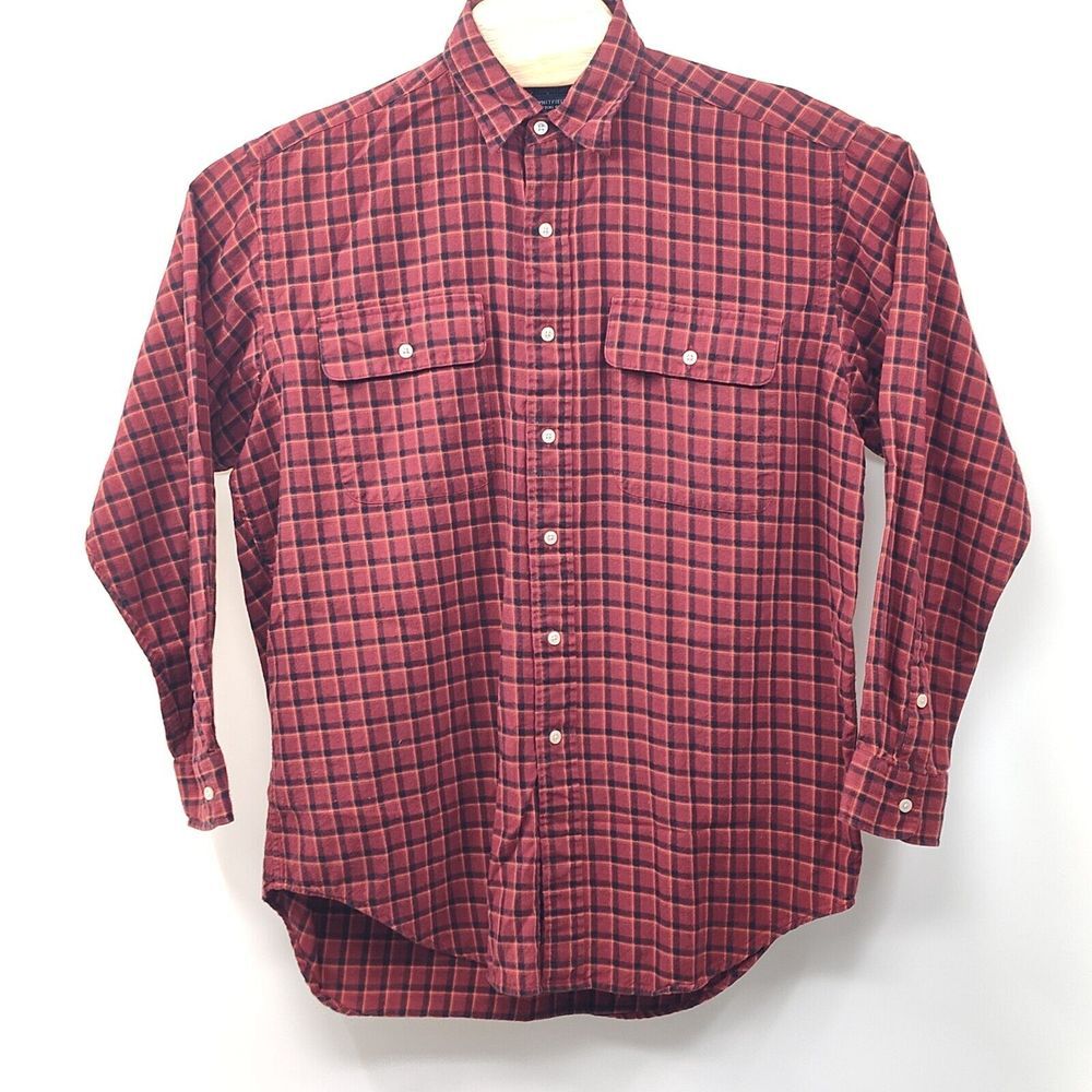 Polo Ralph Lauren Shirt Men's Sz Medium Whitfield Wool Blend Plaid‎ Button Up - Picture 3 of 5